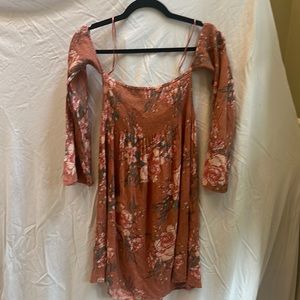 Pink Floral Of the Shoulder Dress from Billabong